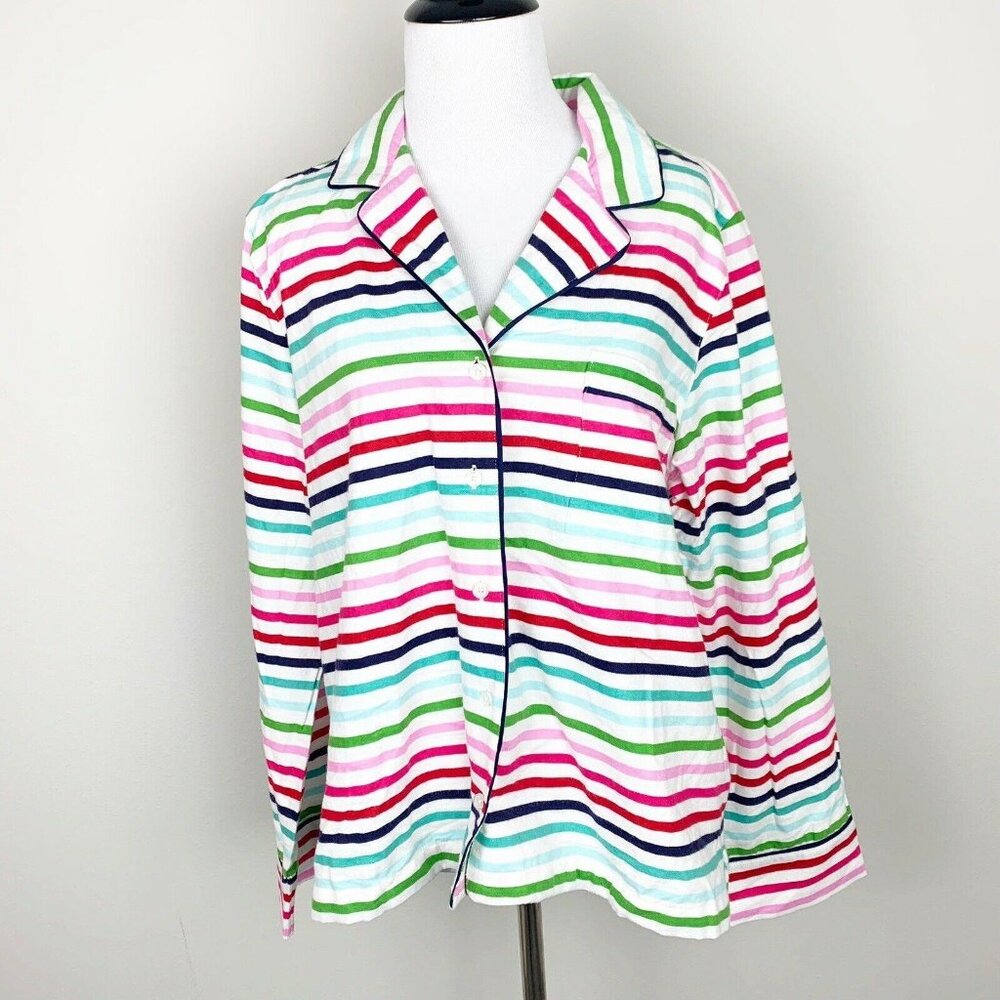 NWT Kate Spade Dream A Little Dream Pajama Top Multicolored Stripe Size Medium